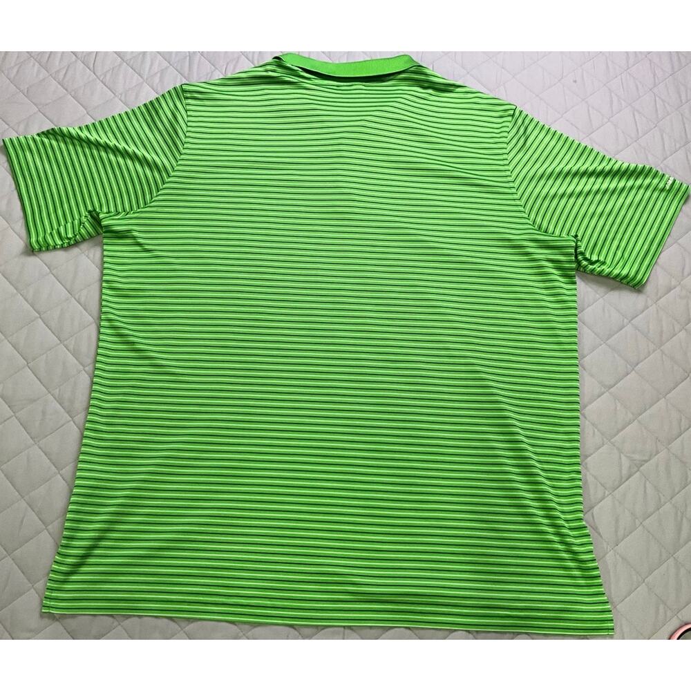 Men's Ashworth Golf Polo Activewear 3XL Green White Black Pin Stripe - Picture 3 of 13